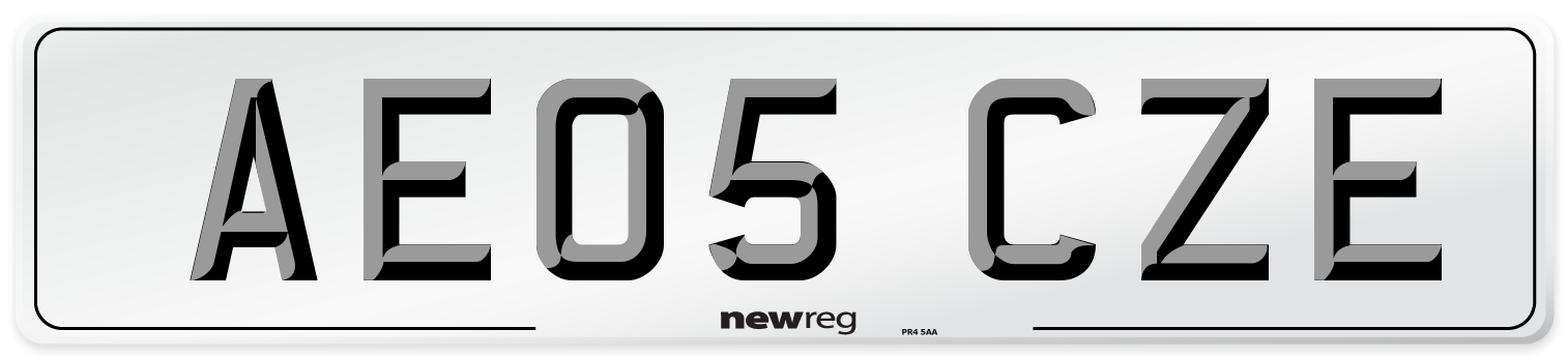AE05 CZE Number Plate from New Reg